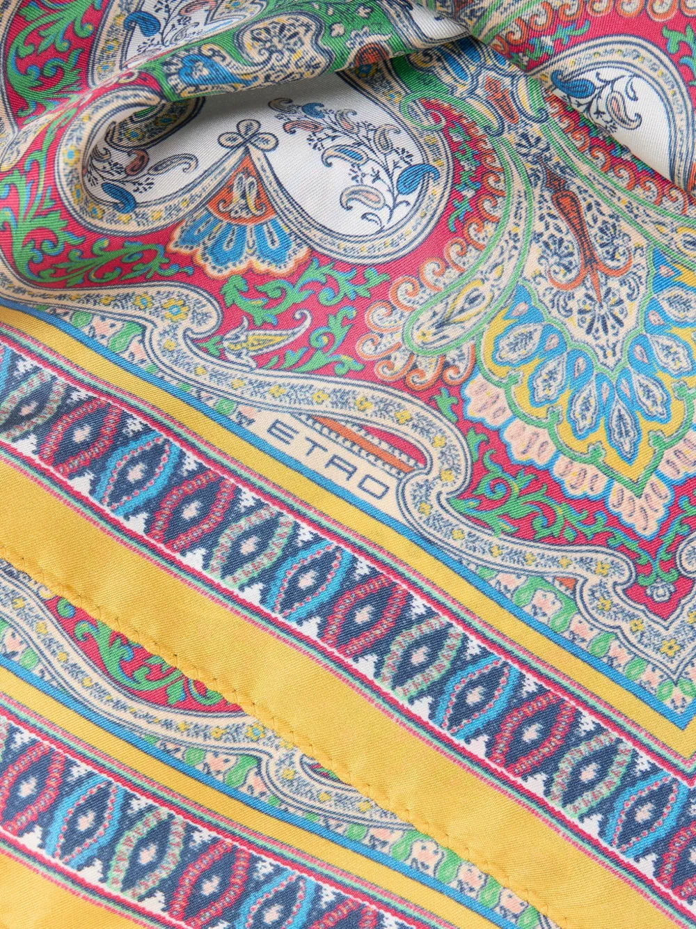 ETRO floral paisley silk pocket square - Wit