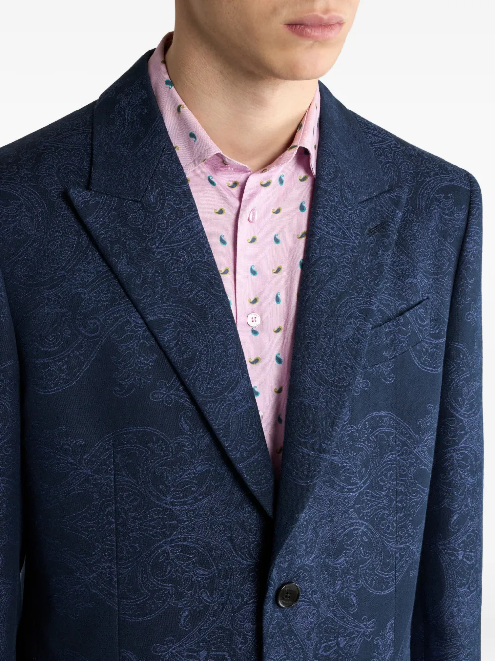ETRO Jack met bloemen jacquard en paisley-print Blauw