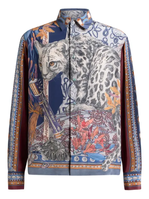 ETRO leopard-print silk shirt