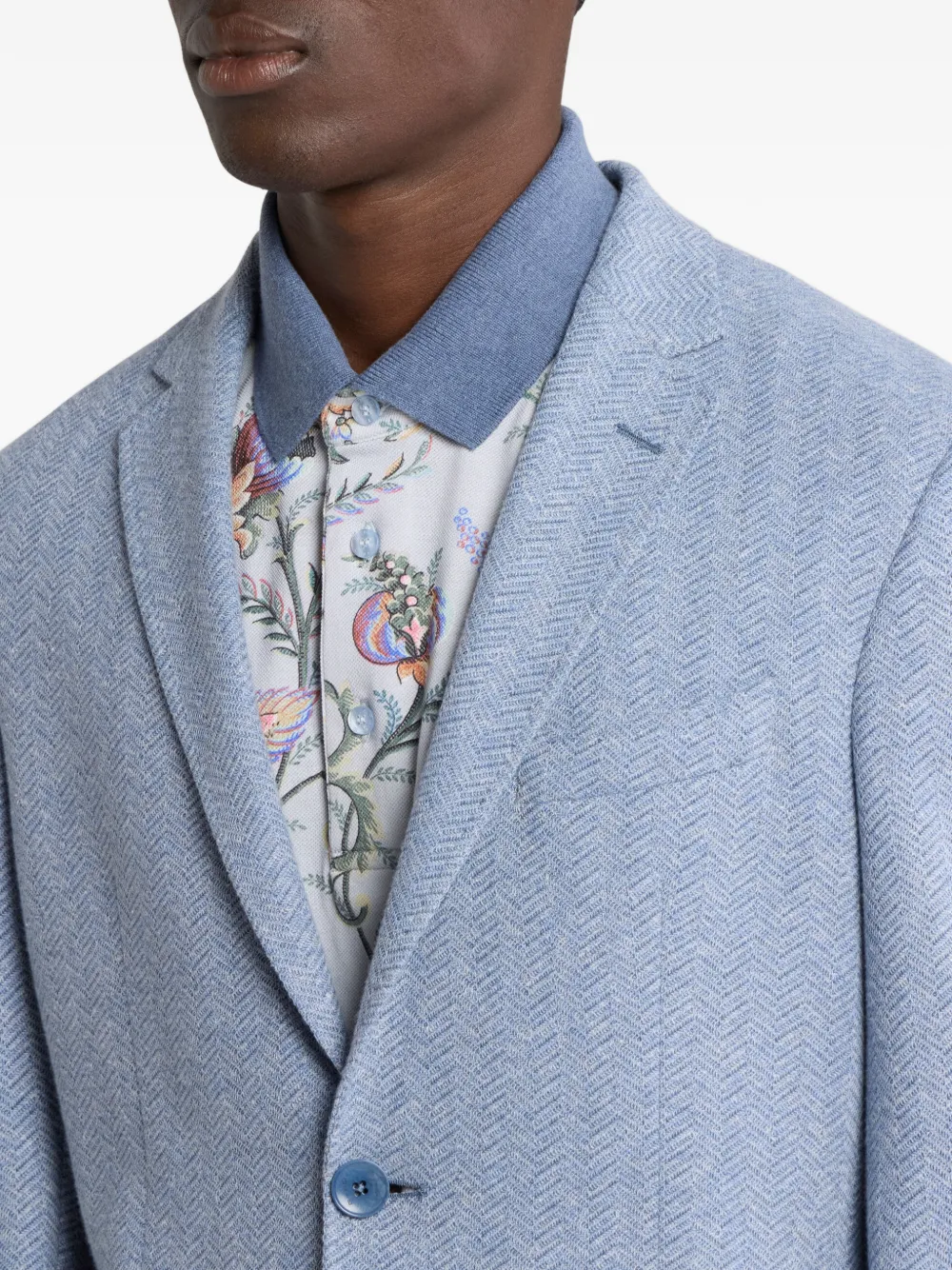 ETRO Blazer met gekerfde revers Blauw