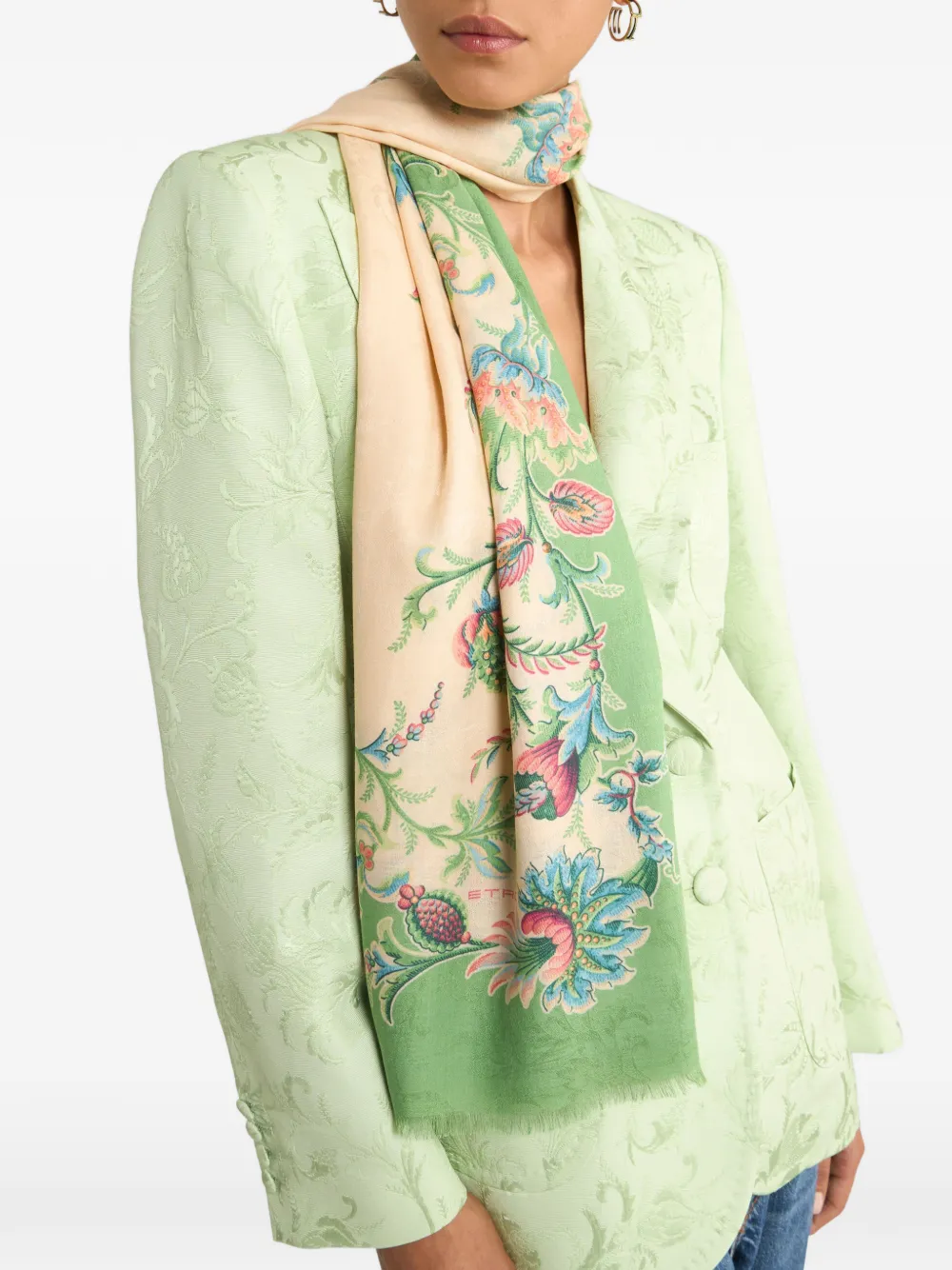 ETRO Sjaal met bloemenprint Beige