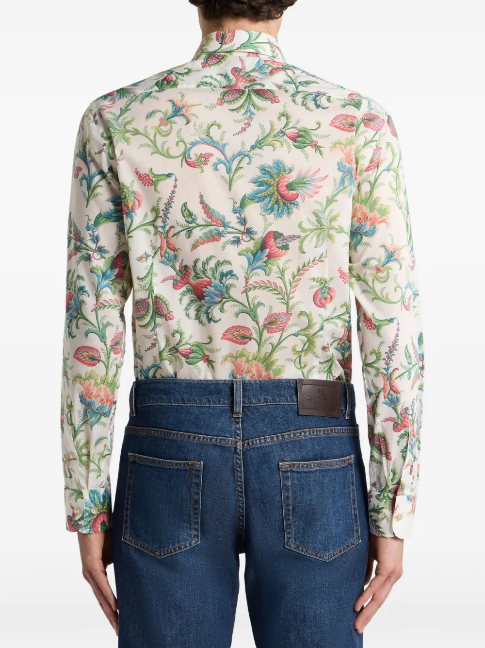 ETRO Katoenen overhemd met bloemenprint Beige
