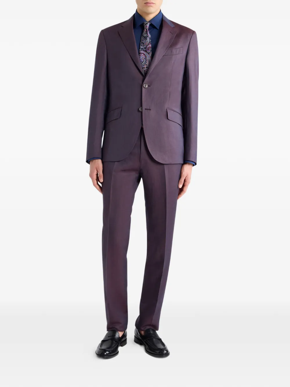 ETRO Pegaso-embroidery shirt - Blauw