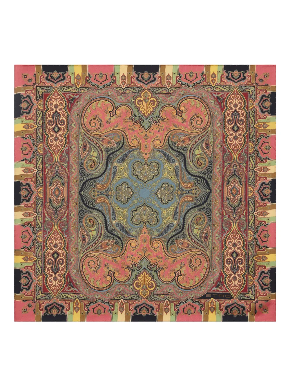 ETRO floral paisley silk pocket square - Rosso