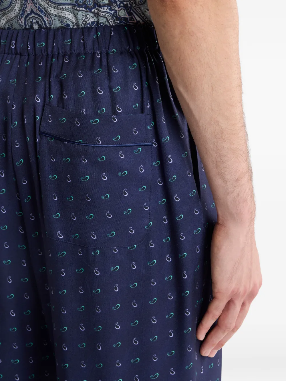 ETRO Twill broek met micro paisley-patroon Blauw