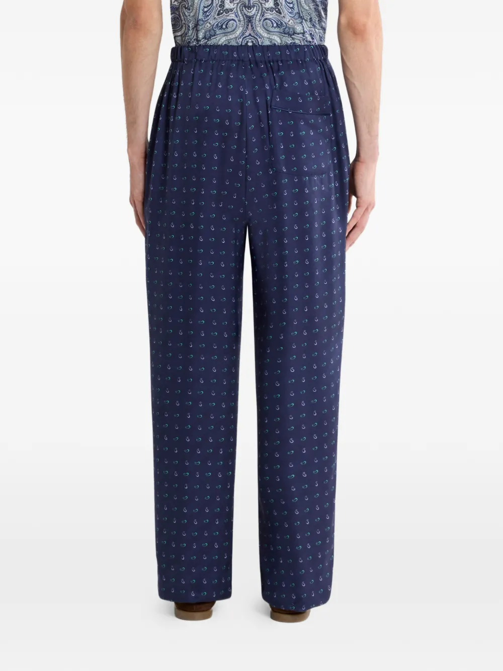 ETRO Twill broek met micro paisley-patroon Blauw