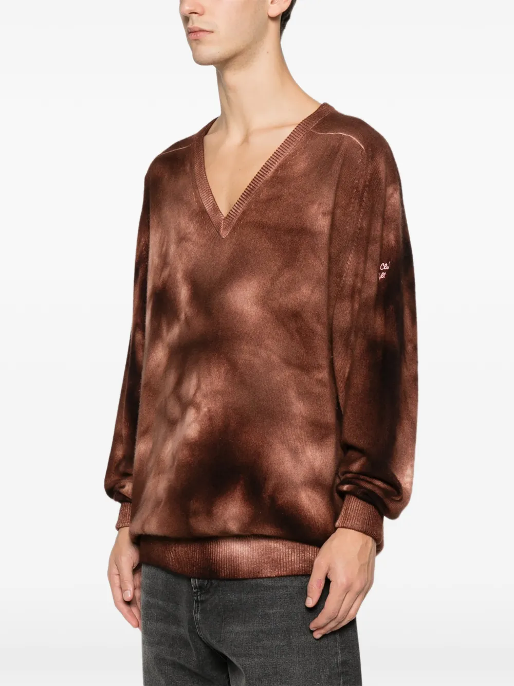 Tie-Dye V-Neck Sweater