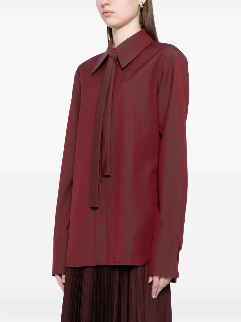 Jil Sander Gestrikte popeline blouse Rood