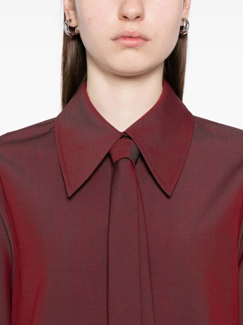 Jil Sander Gestrikte popeline blouse Rood