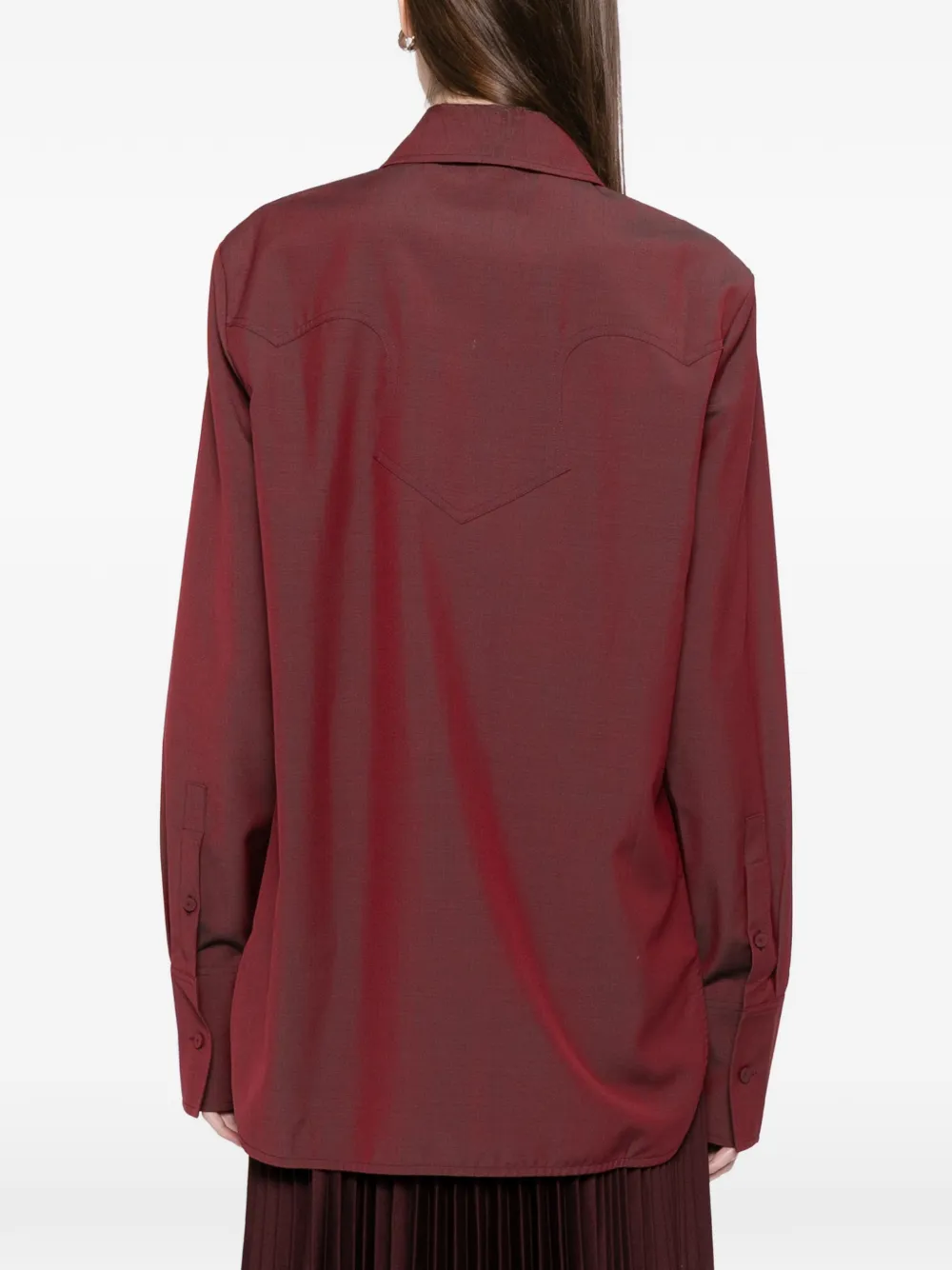 Jil Sander Gestrikte popeline blouse Rood