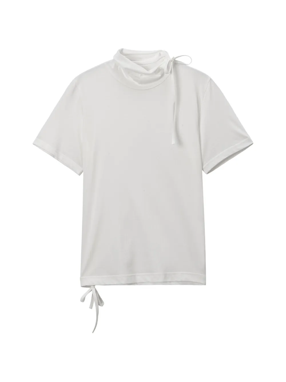 Yohji Yamamoto tie-neck T-shirt - Bianco