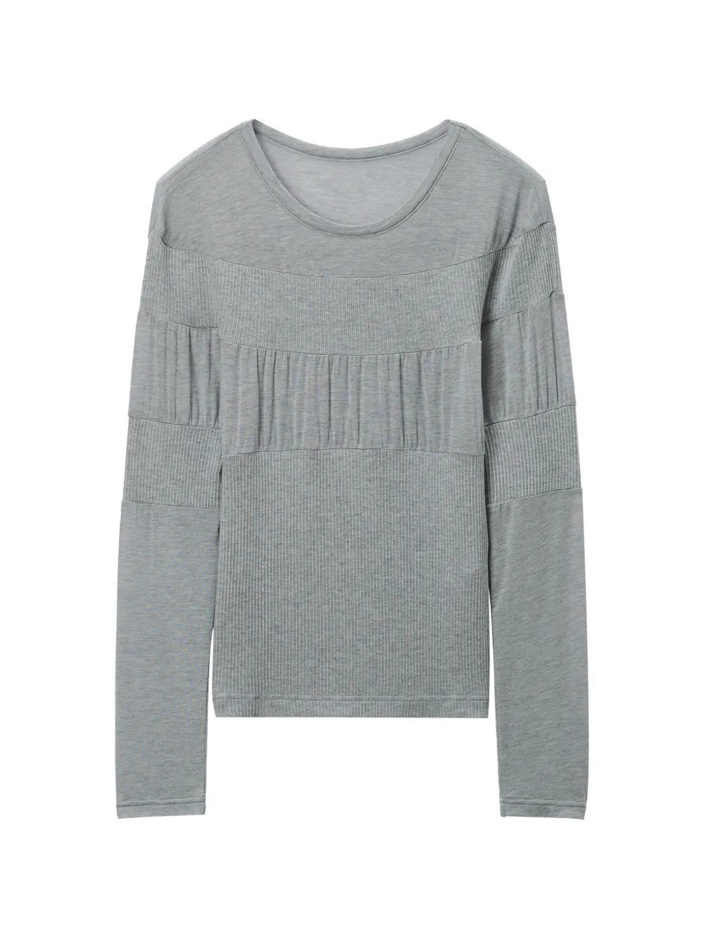 Y's Ribbed-knit Panelled Sweater In Gray