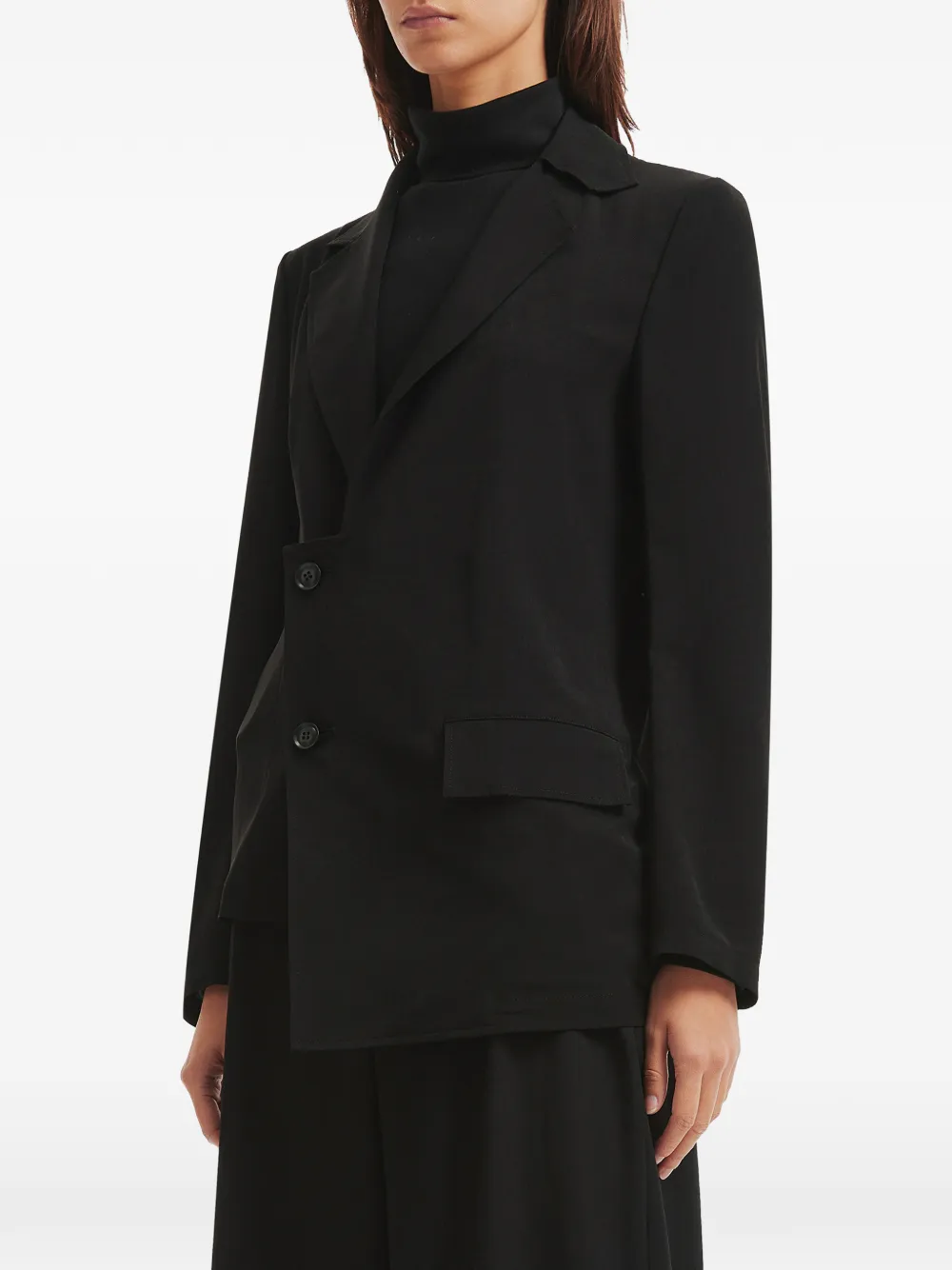  Y's Asymmetric Blazer - Black 