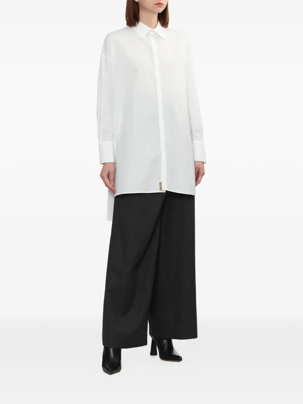 Yohji Yamamoto high-low shirt - Wit