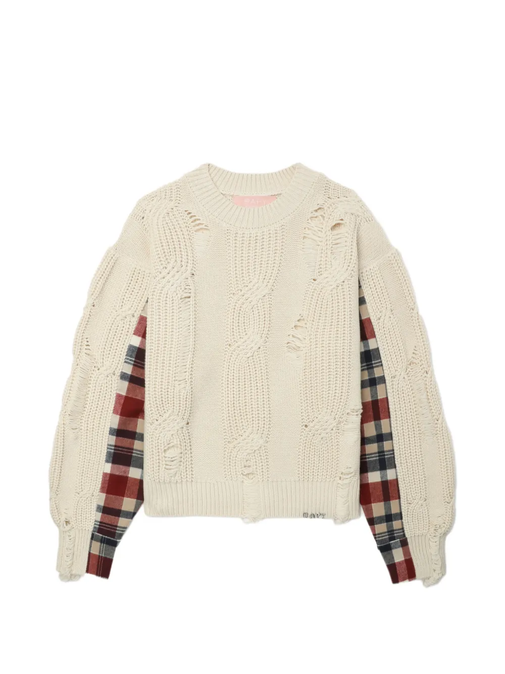 BAPY BY *A BATHING APE® distressed check-pattern sweater - Toni neutri