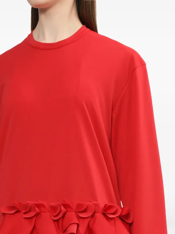 Comme Des Garçons Comme Des Garçons ruffled-hem Top | Red | FARFETCH
