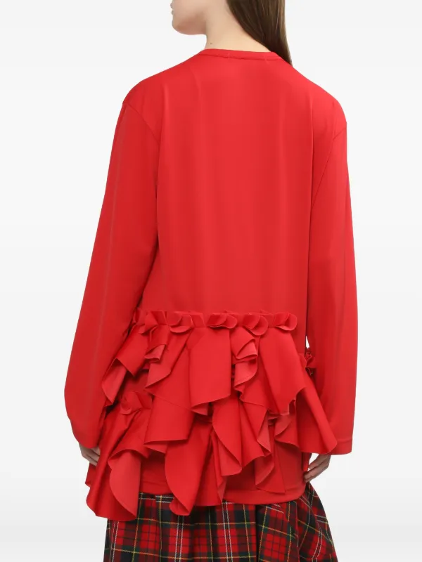 Comme Des Garçons Comme Des Garçons ruffled-hem Top | Red | FARFETCH