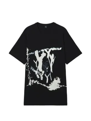 ワイズ　コットンTシャツ　白×黒　4 楽天市場】Tシャツ メンズ ユニセックス 幾何学模様 シンプル オシャレ