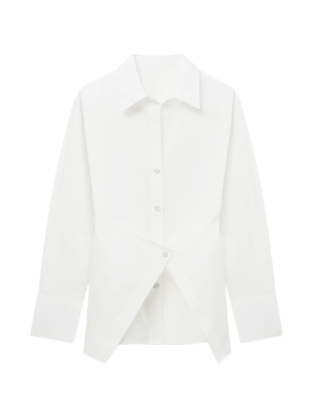 Helmut Lang button asymmetric cotton shirt - Weiß