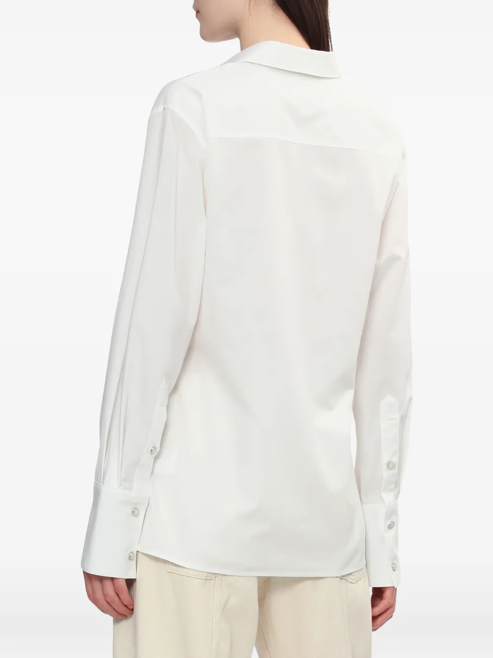 Helmut Lang Asymmetrische katoenen blouse met knopen Wit