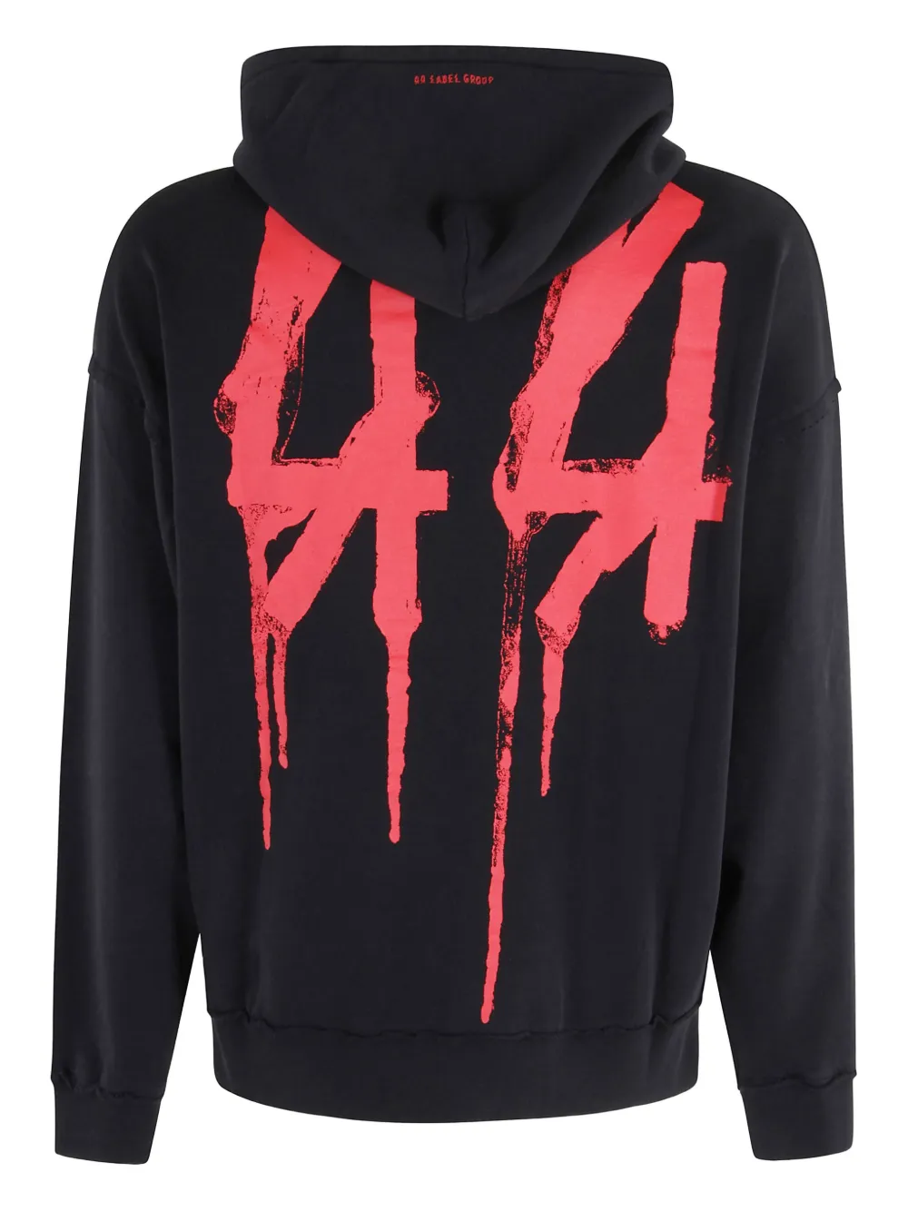 44 LABEL GROUP Sweater met logoprint en capuchon Zwart