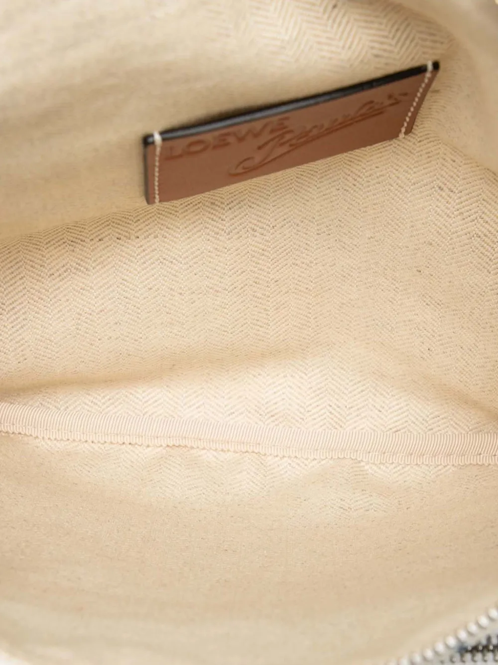 Pre-owned Loewe 2010-2025 Paulas Ibiza Printed Canvas Belt Bag In White