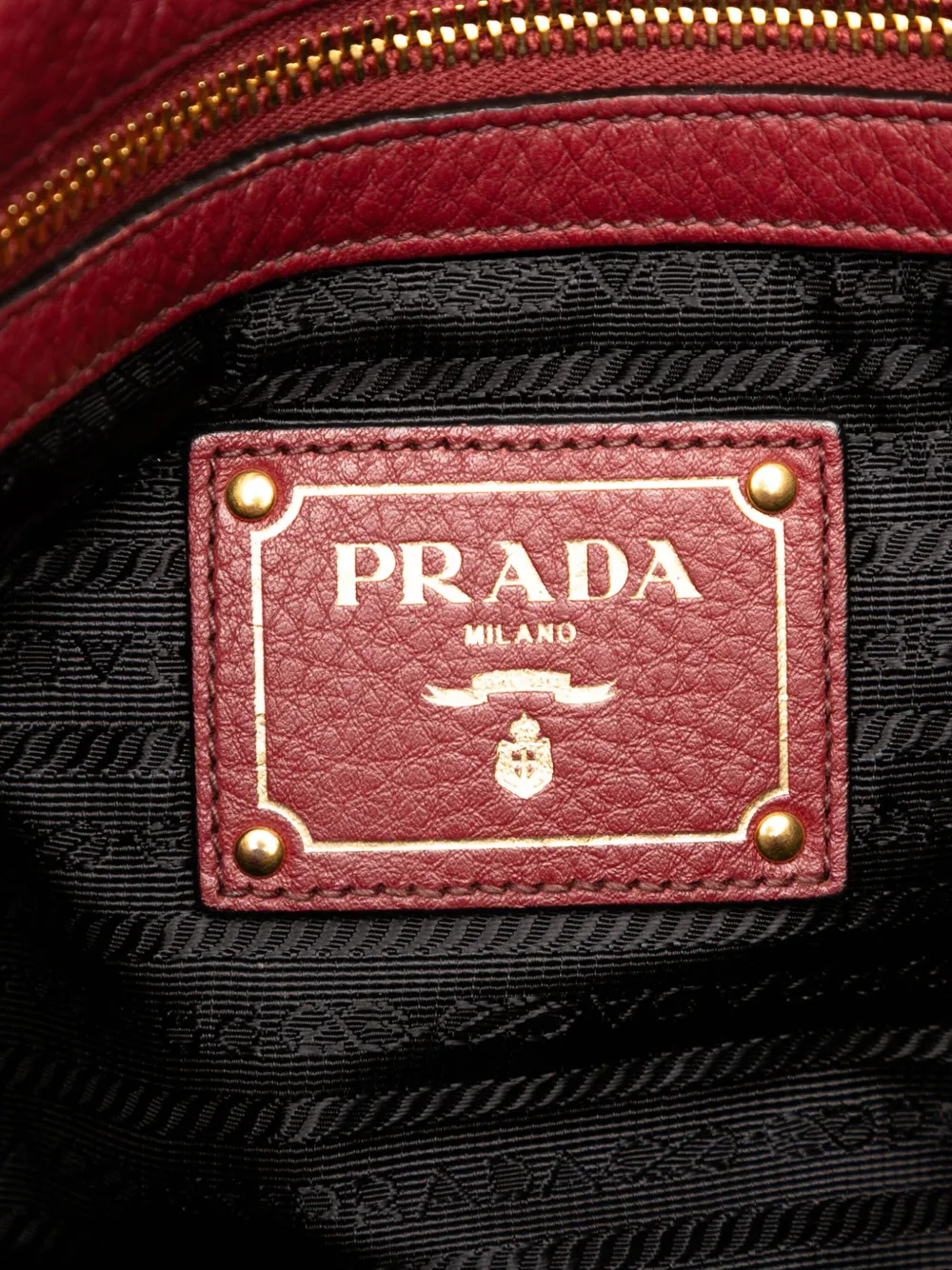 Pre-owned Prada 2000-2025 Vitello Daino Canapa Logo Tote Bag In Red