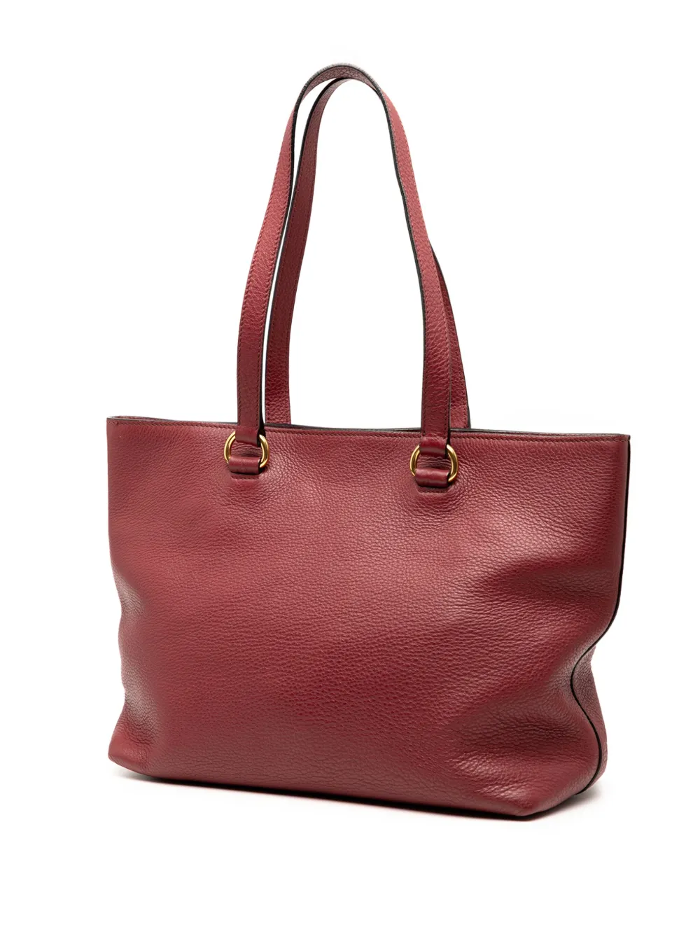 Pre-owned Prada 2000-2025 Vitello Daino Canapa Logo Tote Bag In Red