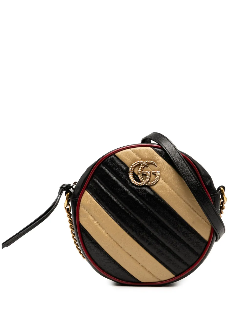 Gucci Pre-Owned 2016-2025 Mini GG Marmont Matelasse Leather Torchon Round crossbody bag - Nero