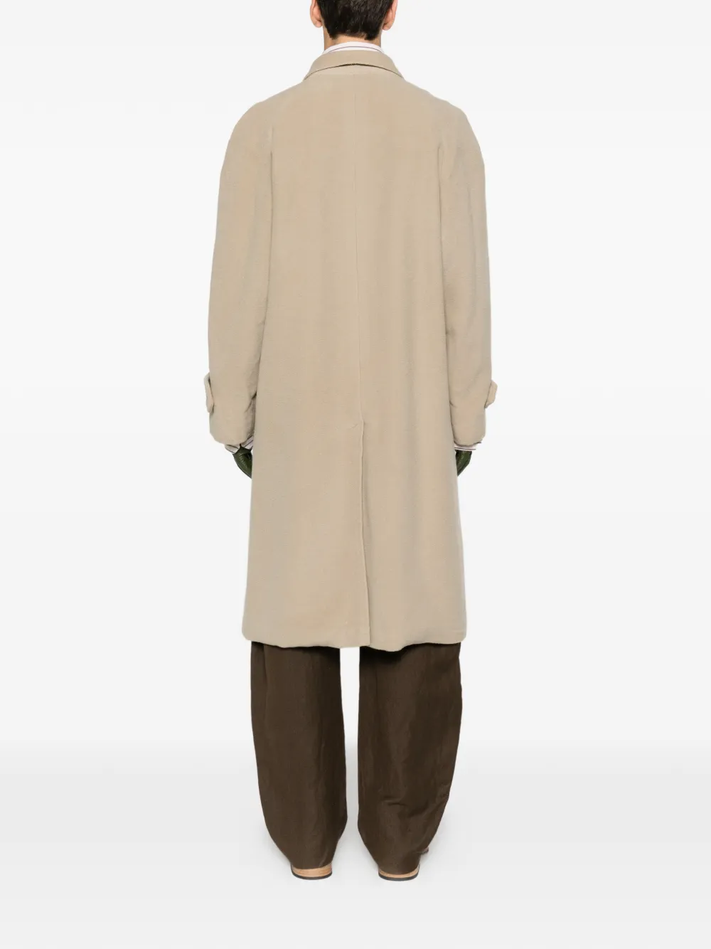 Pre-owned A.n.g.e.l.o. Vintage Upcycling Single-breasted Buttoned Coat In Neutral