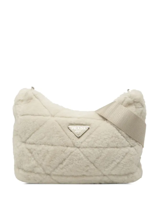 プラダ　バッグ　キルティング　白タグ Prada Pre-Owned 2013-2025 キルティング シアリング パデッド