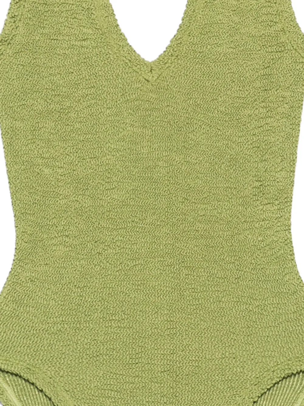 Hunza G Sadie V-neck Swimsuit In Green