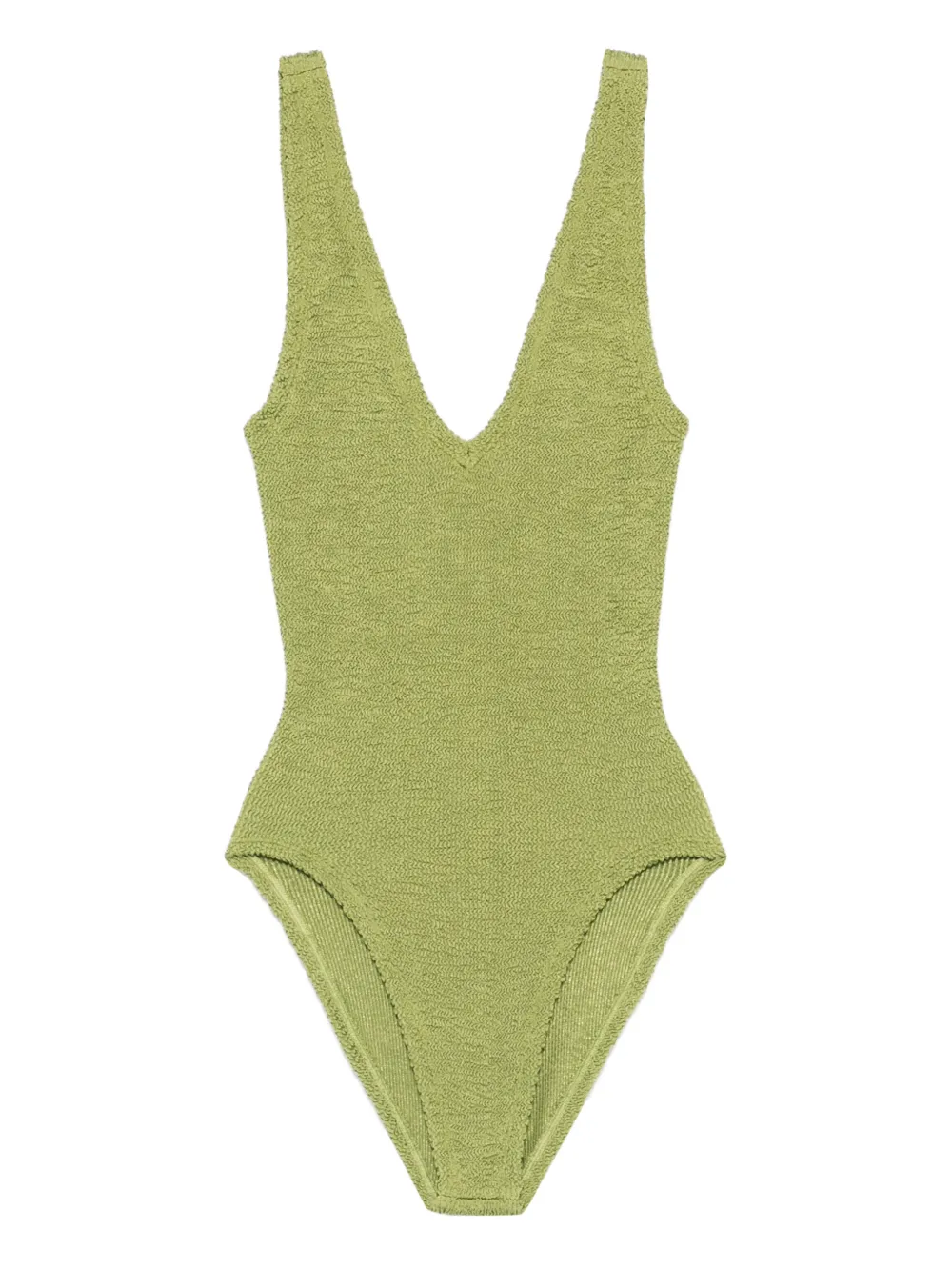 Hunza G Sadie V-neck Swimsuit In Green