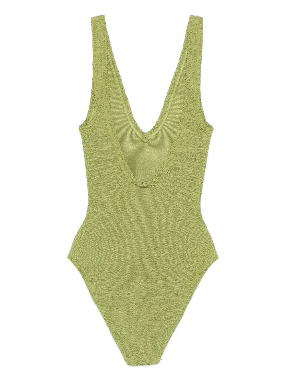 Hunza G Sadie V-neck Swimsuit In Green