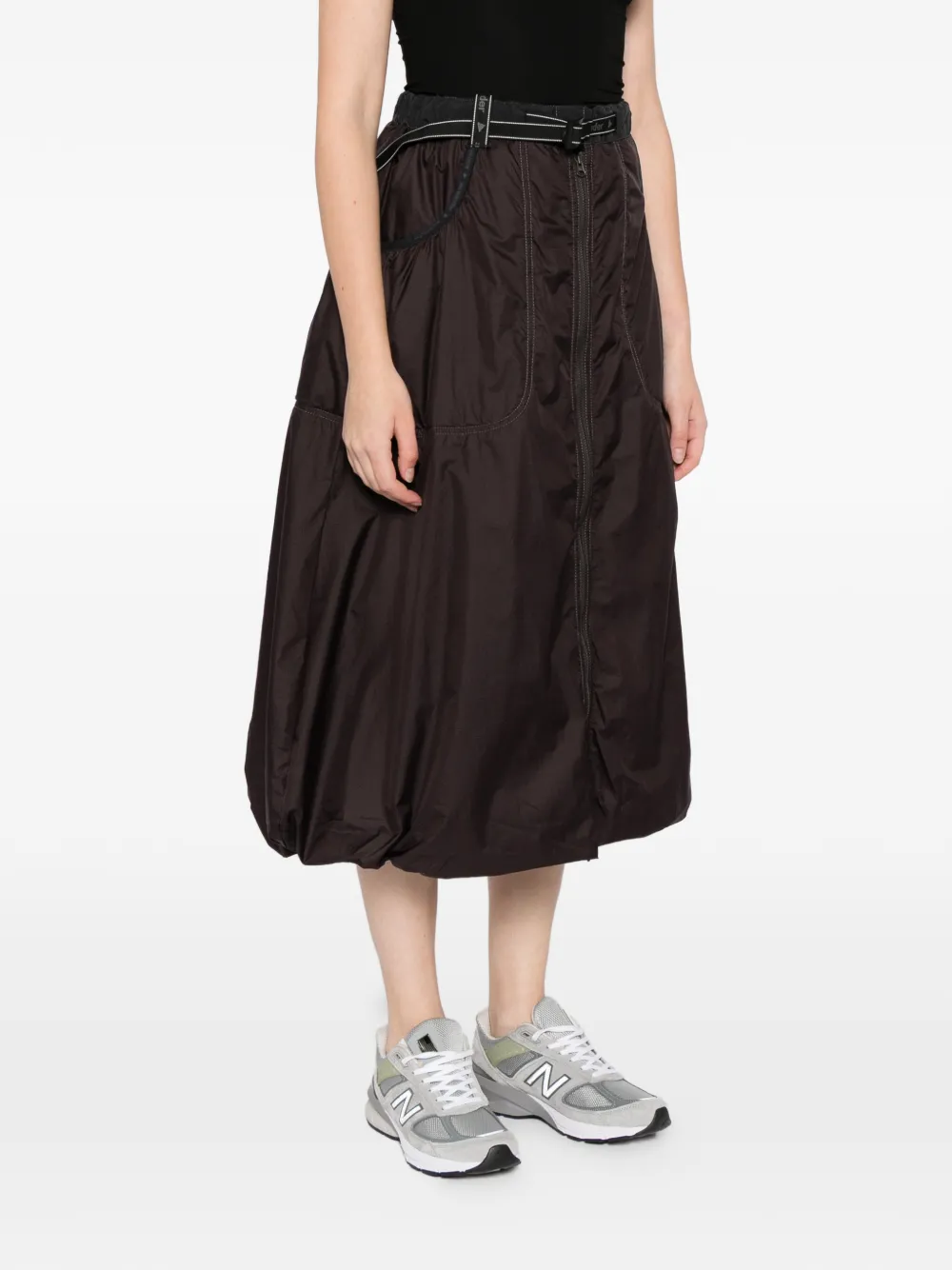  And Wander Bordeaux Octa Skirt - Brown 