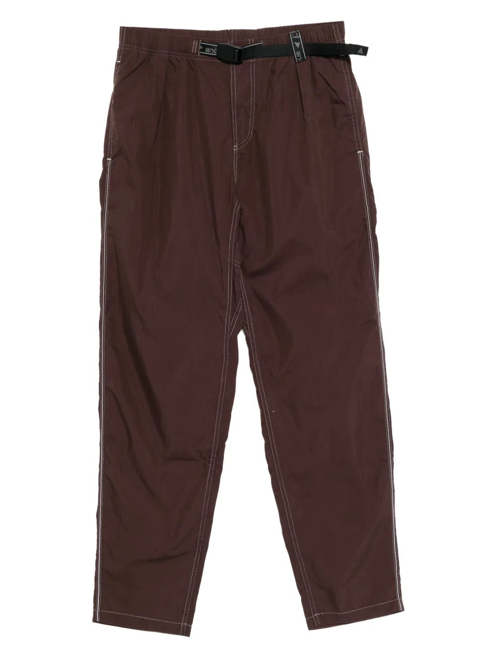 and Wander contrast stitch belt trousers - Marrone