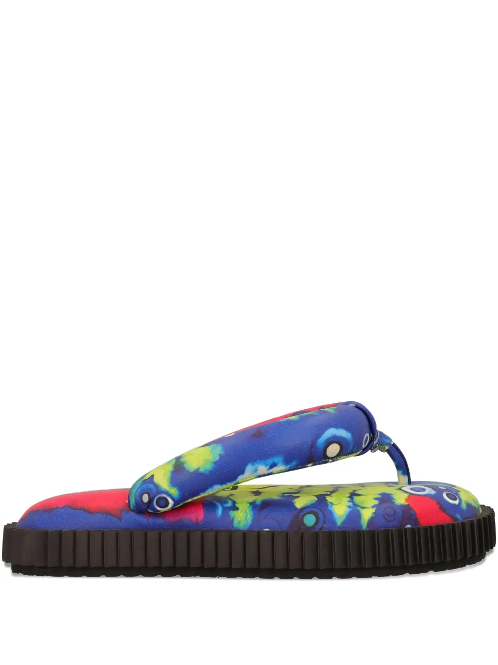 Moschino Pre-Owned tie-dye padded flip-flops | Blue | Image 1