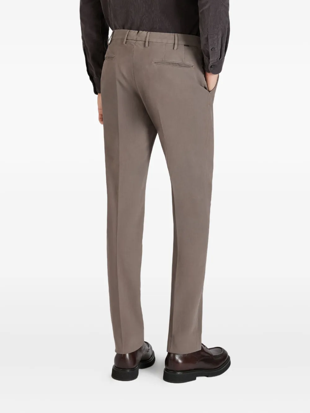 Incotex Geplooide regular-fit broek Bruin