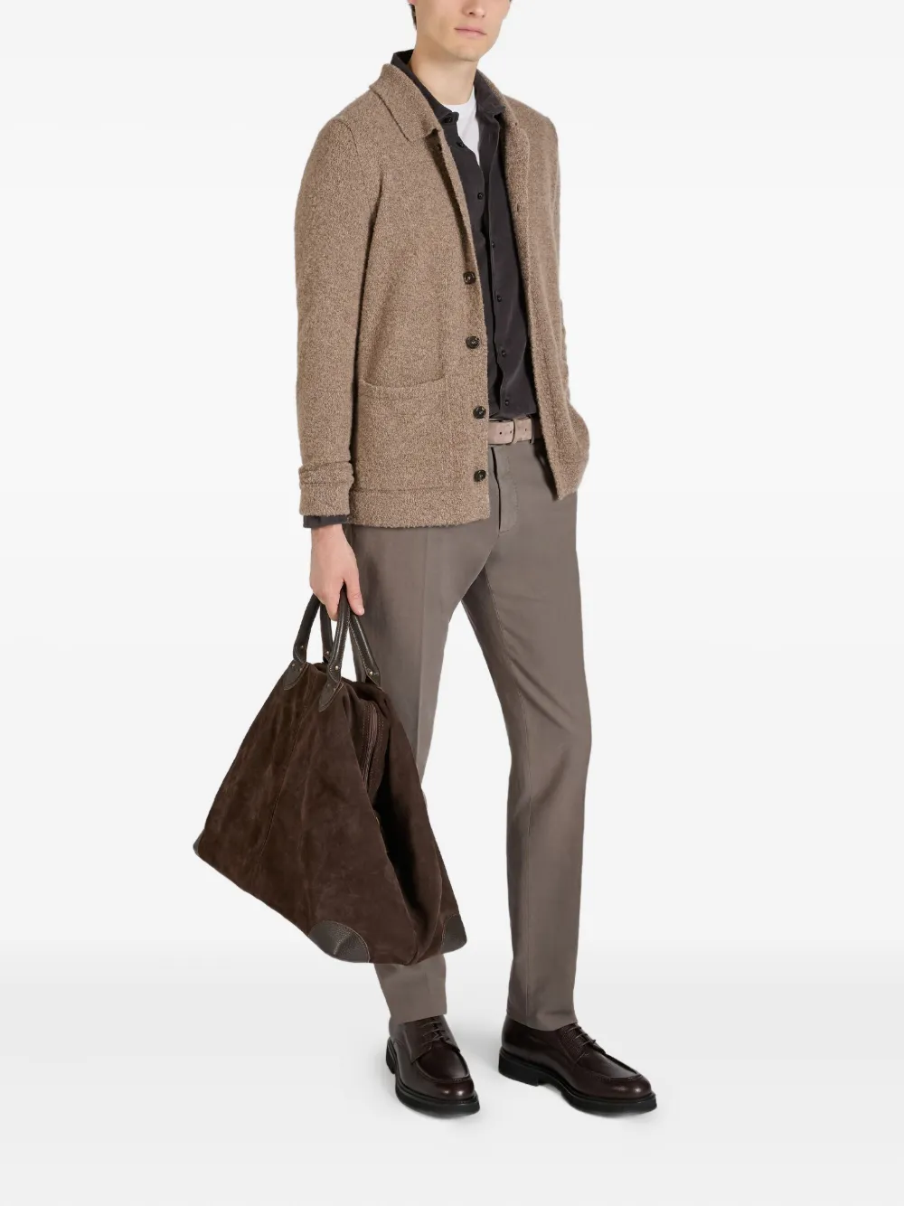 Incotex Geplooide regular-fit broek - Bruin