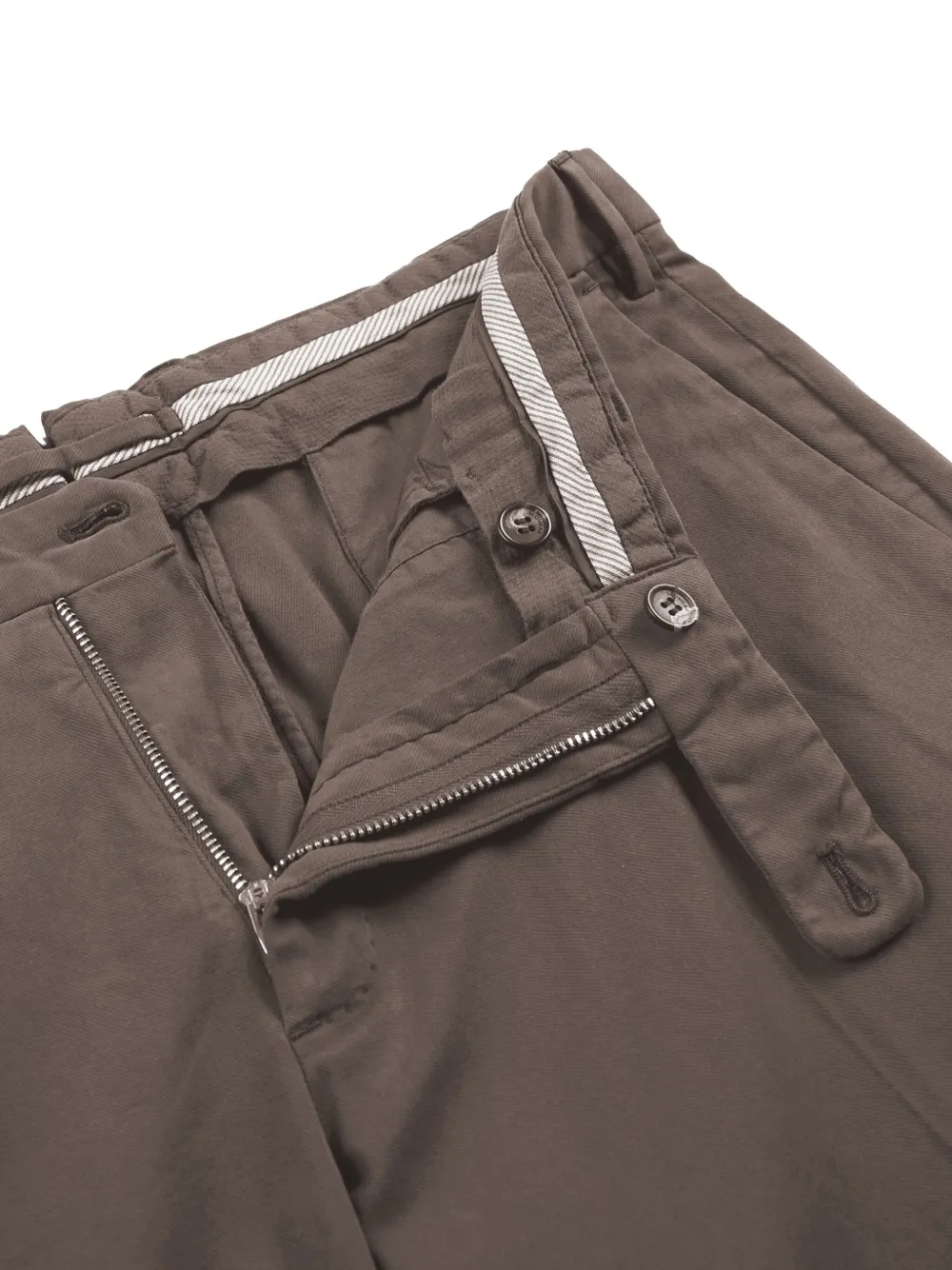 Incotex Geplooide regular-fit broek Bruin