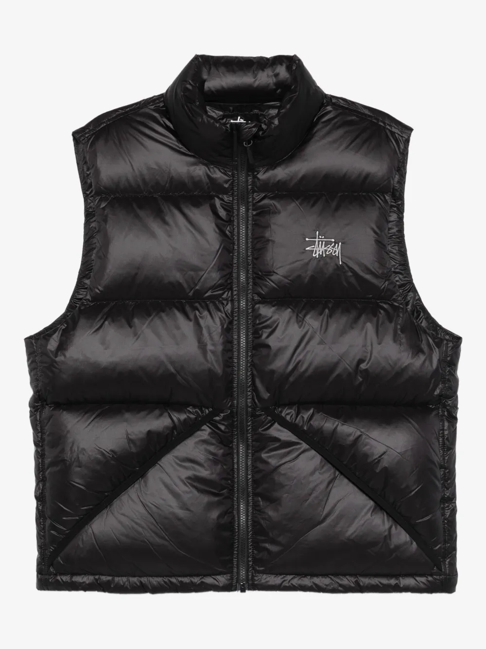 Stüssy zip puffer gilet | Black | Image 1