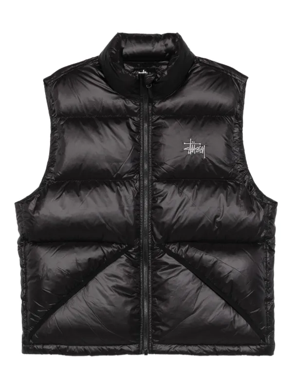 Stussy キルティングベスト ブラック Stüssy ジップ パデッドベスト | ブラック | FARFETCH JP