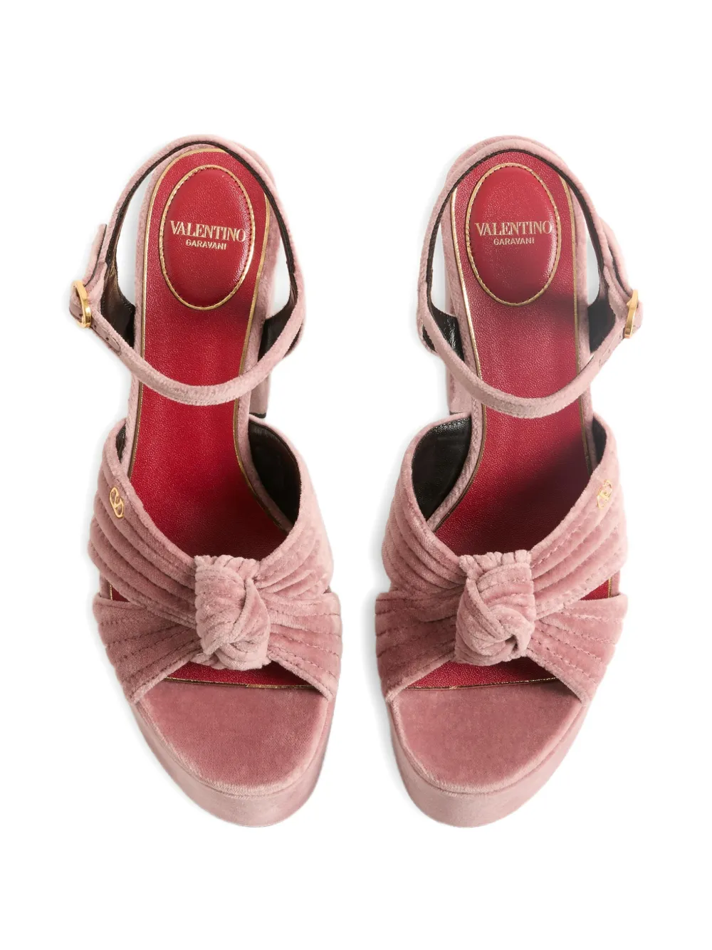 Valentino Garavani 125 mm Crasher sandalen met plateauzool en knoop-detail Roze