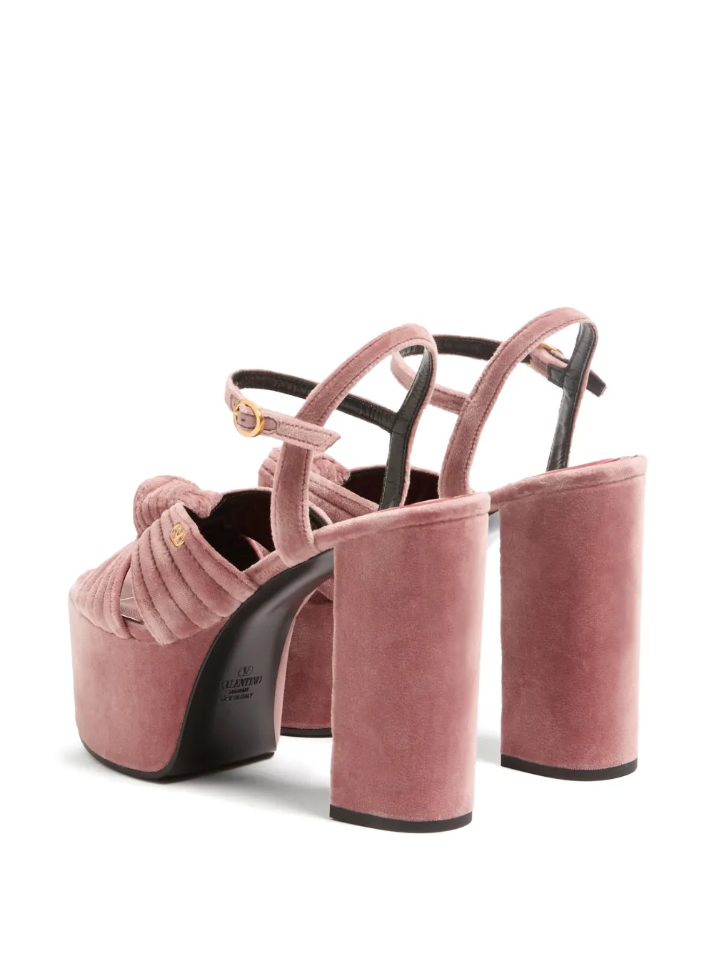 Valentino Garavani 125 mm Crasher sandalen met plateauzool en knoop-detail Roze