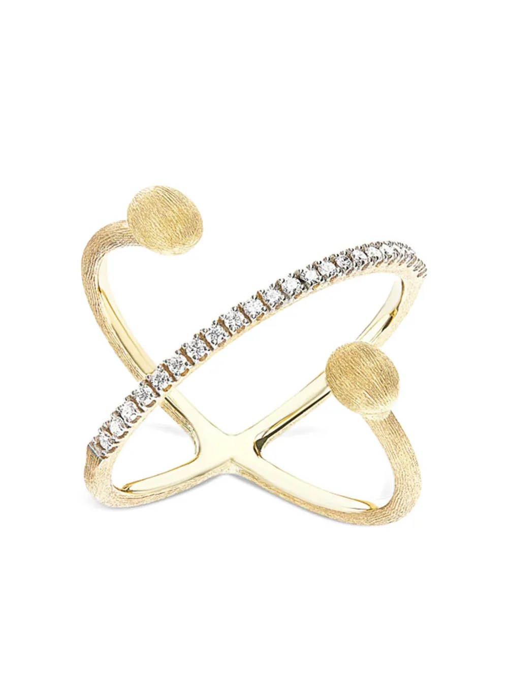 NANIS 18K yellow gold small Élite diamond criss-cross ring - Oro