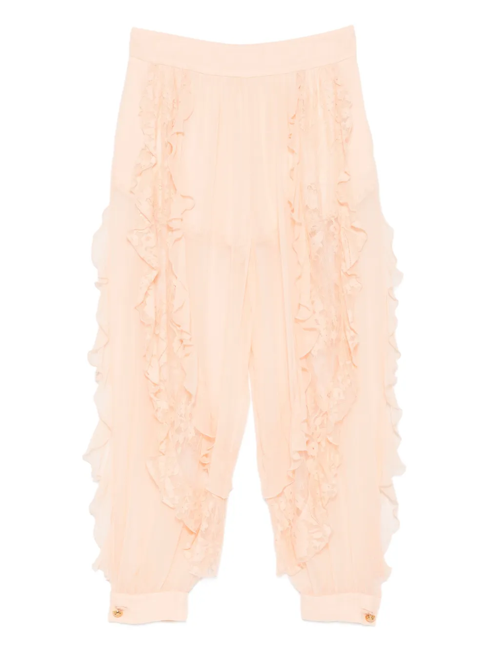 ZIMMERMANN ruffled lace trousers - Toni neutri