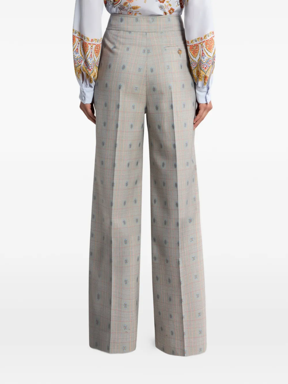 ETRO Prince of Wales broek met jacquard Beige