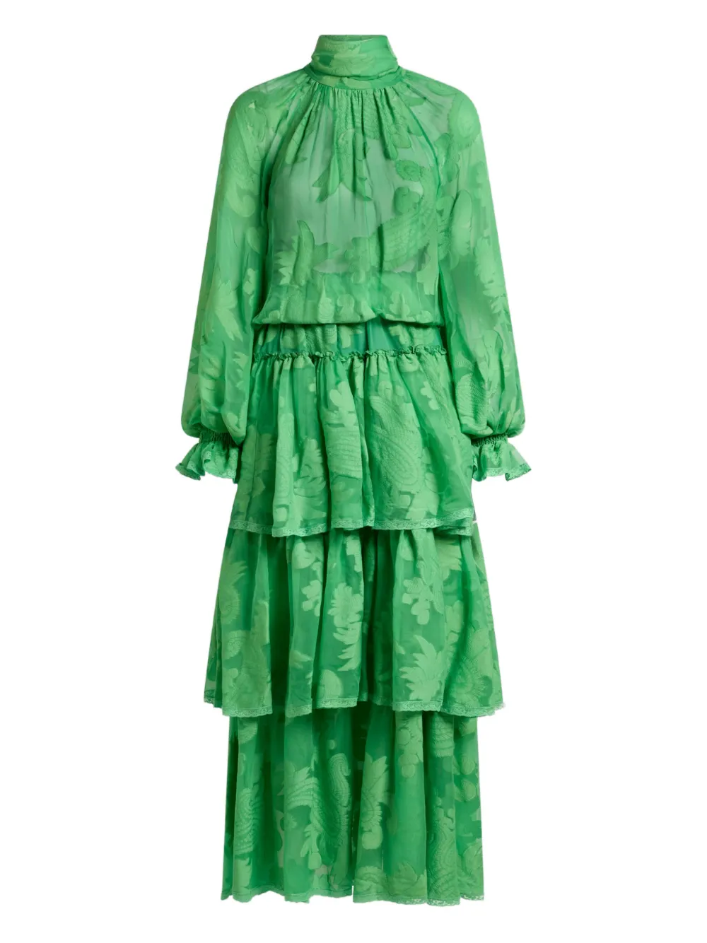 ETRO Abito lungo a fiori jacquard - Verde