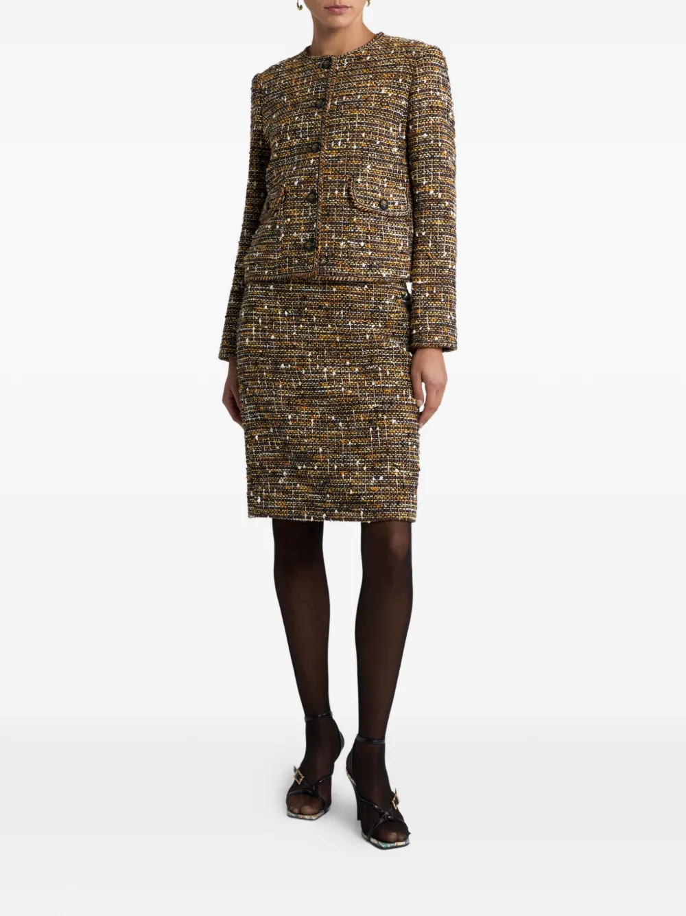 ETRO Tweed rok Bruin