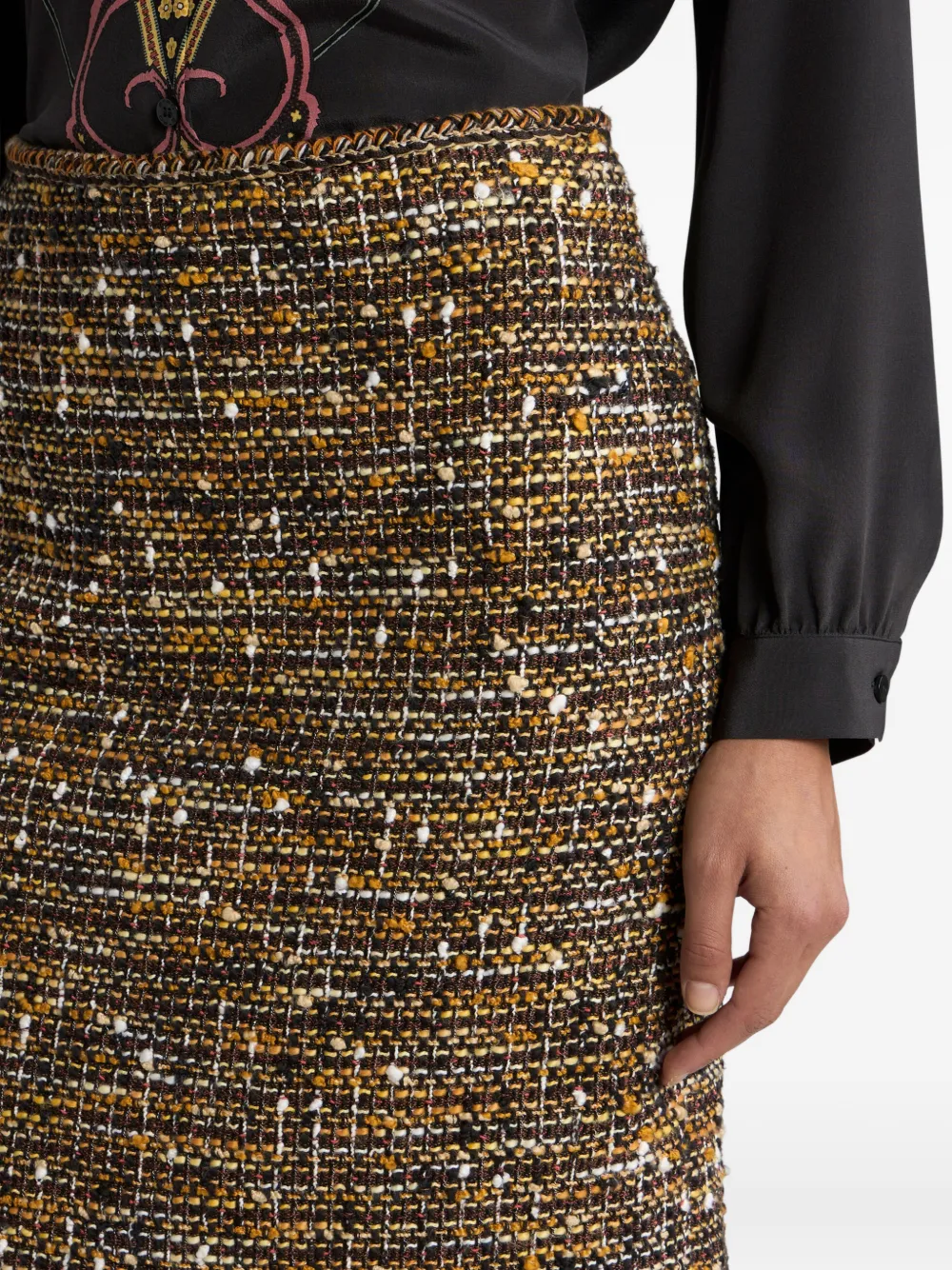 ETRO Tweed rok Bruin
